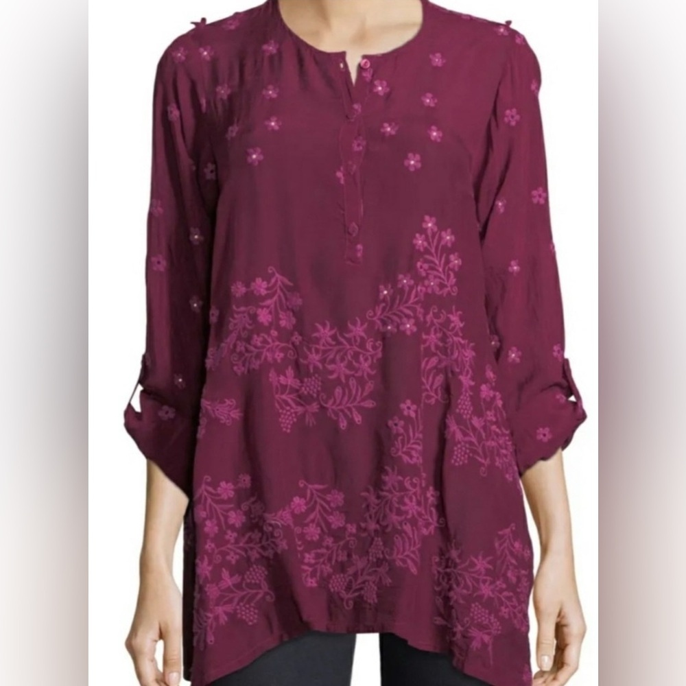 Johnny Was Blossom Rayon Georgette Blouse Small‎